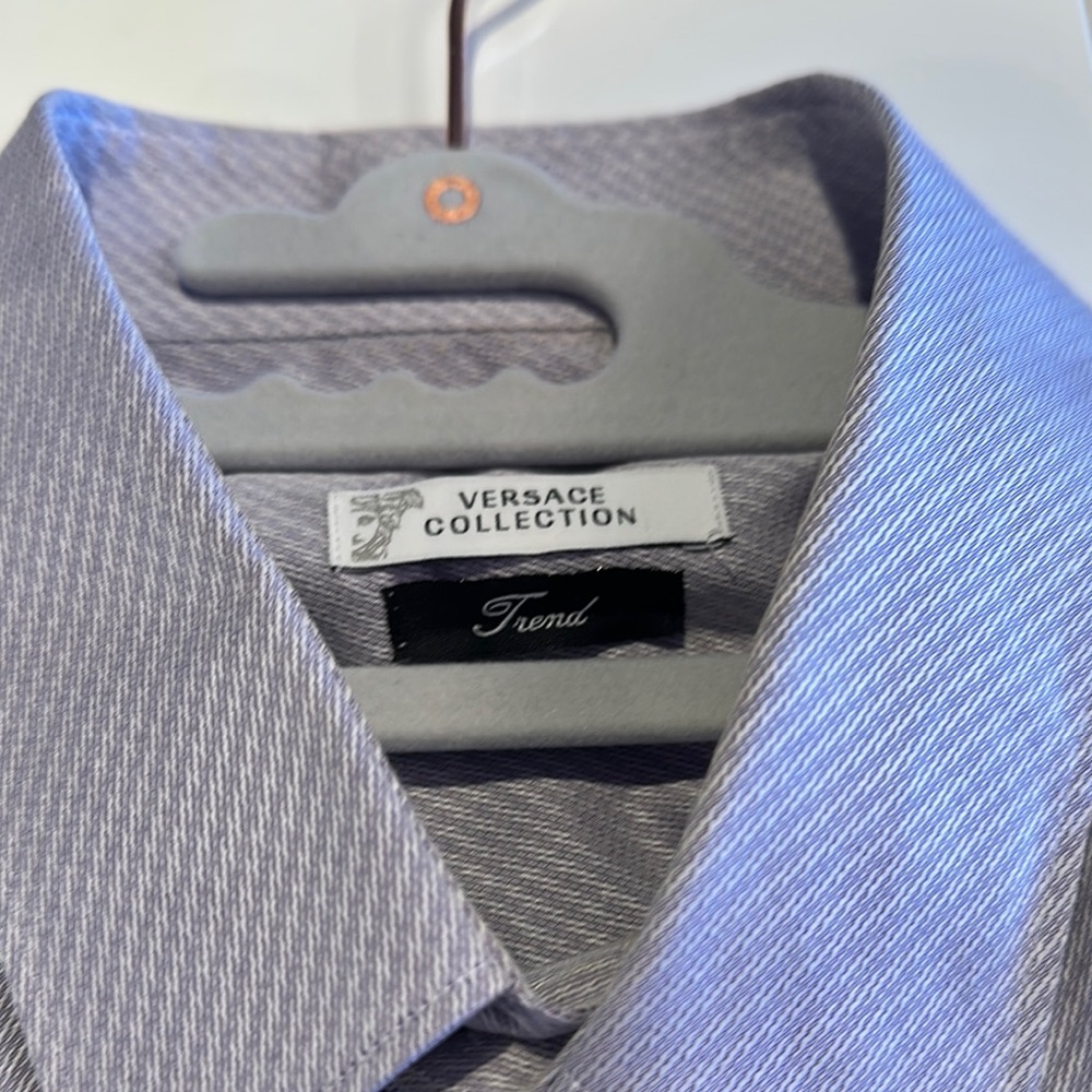 Versace Collection Gray Dress Shirt Elegant Business Attire